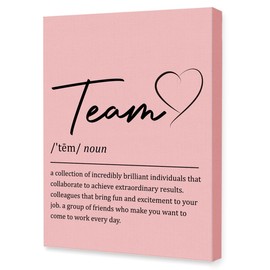 OTINGQD Team Office Wall Decor,Team Definition Pink Canvas Wall Art,Teamwork Wall Art for Office,Inspirational Office Wall Decor