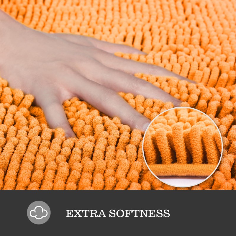 Yeaban Chenille Bathroom Rugs Non-Slip Thick Plush Bath Mat -