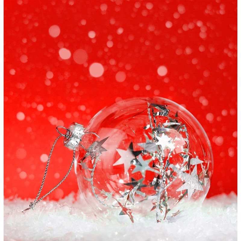 THE TWIDDLERS - 15 Pack Christmas Fillable Clear Plastic Baubles,