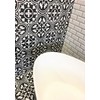 8x8 Flora Encaustic Black White Genuine Concrete Cement Tile Spanish
