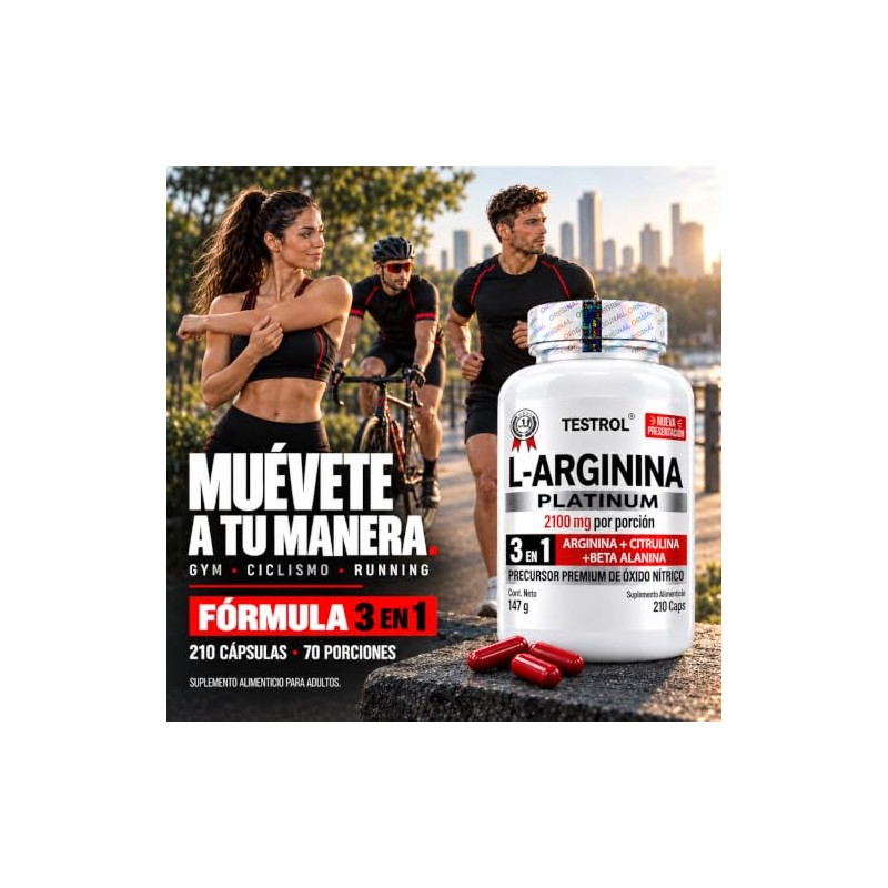 Arginina Platinum 2100mg Por Porción Citrulina Beta Alanina Pre Workout