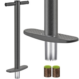 Dolibest Sod Plugger, Bulb Planter Tool with Soft Rubber Grip, Grass Plugger Tool with Stainless Steel Sharp Serrations, Sod Plugger Turf Cutter for Lawn Planting Bulbs and Grass Repair