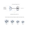 G23 Titanium Cubic Zirconia Stud Earrings CZ Square Cut Simulated