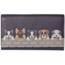 Mala Leather Luxury Dogs flapover Purse German Shephard Dalmation Boxer Dog 3416 65 Black