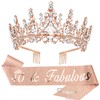 TOBATOBA 40th Birthday Decorations - Rose Gold Sash & Tiara