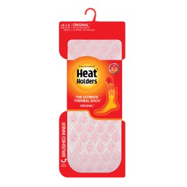 HEAT HOLDERS Women's Warm Stopper Socks Non-Slip Non-Slip Sole Cuddly Thermal Socks Non-Slip for Winter, Pollinated Pink Florence