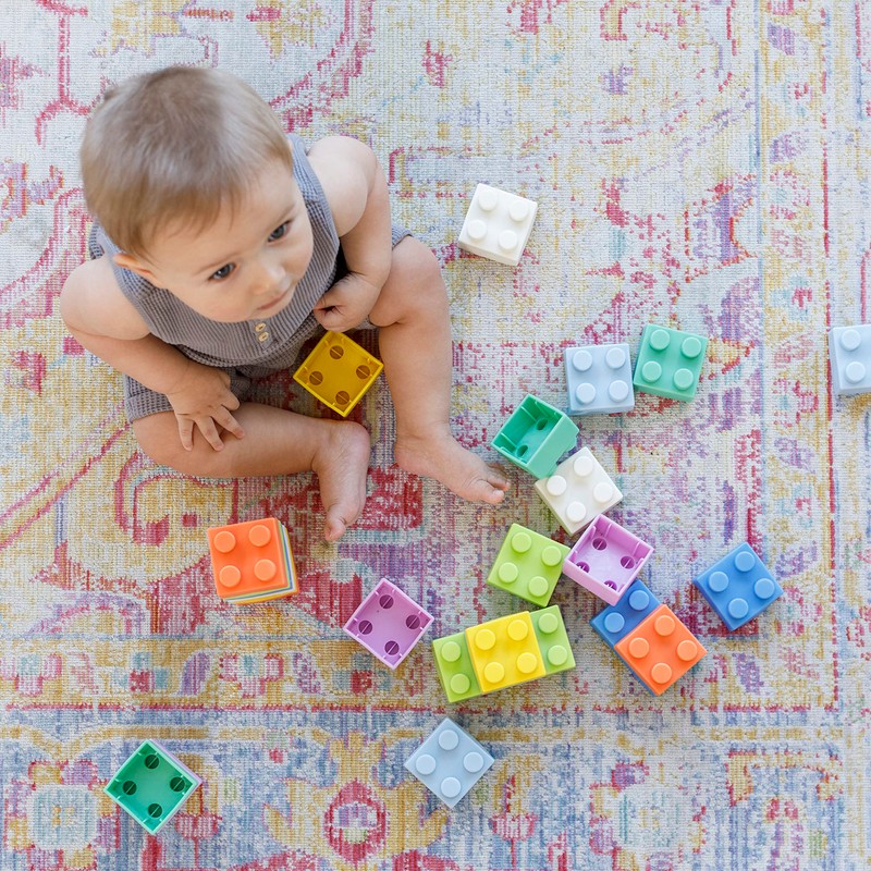 INFANTINO Super Soft Building Blocks, Easy-to-Hold for Babies & Toddlers,