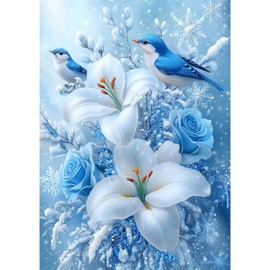 TOSTOG Birds Flower Diamond Art Kits for Adults, DIY Flower Diamond Paintings Kits for Adults Beginner, Full Drill Floral Bird Diamond Paintings Kit, Gem Painting Wall Art Decoration 12 * 16 Inch.