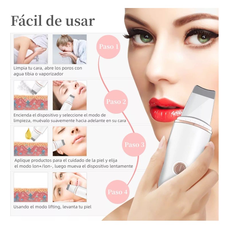 Monstyle Skin Scrubber, Ultrasónico Exfoliación Limpiador Cuidar Piel