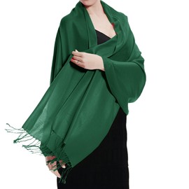 TZ Promise Pashmina Large Soft Plain Shawl/Wrap/Scarf for Women (Dark Green)