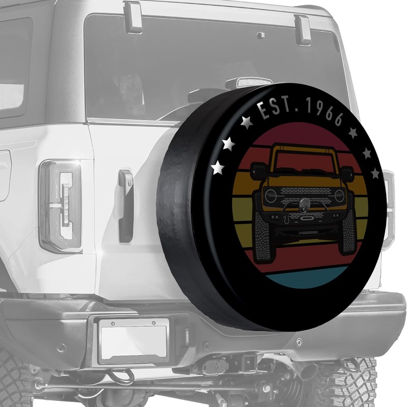 Compatible with Ford Bronco Spare Tire Cover, Digitally Printed Custom