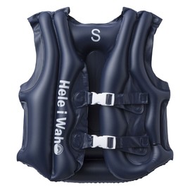 Hele i Waho Snorkeling Vest HeleiWaho Inflatable Snorkeling Vest for Kids (Kids&Jr) - The smallest size for travel that inflates like a float, for snorkeling, floating vest, XS Navy