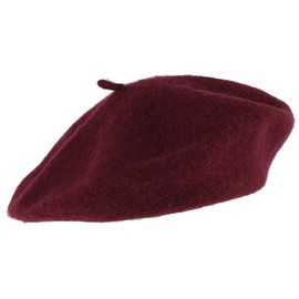 Hat To Socks Wool Blend French Beret for Men and Women in Plain Colours (Burgundy)