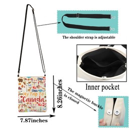 JYTAPP Canada Travel Gift My Trip To Canada Crossbody Bag Canada Travelling Culture Gift Canada Journey Shoulder Handbag Purse
