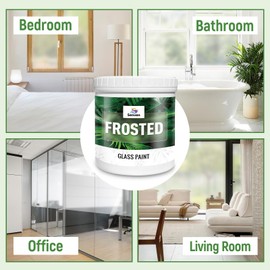 Frosted Glass Paint, Frosted Glass Paint Kit Waterproof UV Resistant Frost Paints for Window Privacy Film Windows Frosting for Home Bathroom Door Kitchen Office Window Privacy Frosting 5oz