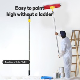 Paint Roller Extension Pole, 1.4m/4.6ft Extendable Paint Roller, Telescopic Pole Extendable Roller Pole for Painting Gutter Cleaning Tools