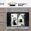 Zeuiwr Boho Black Cat Kitchen Towels Set of 4, Sage