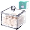 SheeChung Modern Square Acrylic Qtip Holder - Clear Apothecary Jar