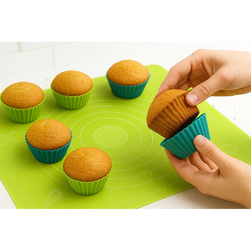 Silicone Baking Set with Silicone Baking Mat (12” x 16”)