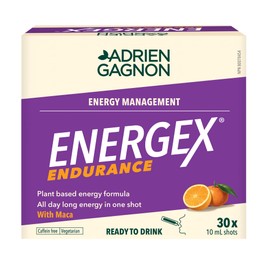 ADRIEN GAGNON - Energex Endurance Liquid – All Day Long Plant-Based Energy – Maca, Ginseng & Adaptogenic Plants - Tangerine Flavor - 30 Shots