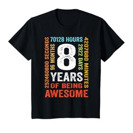 8th Birthday 8 Years Old Vintage Retro 96 Months T-Shirt