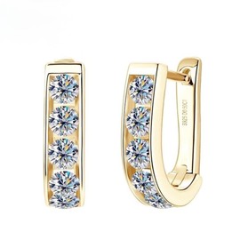 Moissanite Creole Earrings Liara 3 mm 0.10 ct, Sterling Silver Moissanite Sterling silver