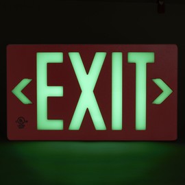 UL Listed 50 foot Jessup Glo Brite 7052-B 8.75-x-15.5-Inch Double Sided Exit Sign with Frame, Red (Mounts 4 ways, includes bracket and arrows)