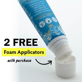 YAYA ORGANICS Sport Mineral Sunscreen Lotion with Free Sponge Applicators, SPF 50, Reef-Friendly, Non-Nano Zinc Oxide, Water-Resistant, Pure + Hydrating, 3 oz, 2-pack