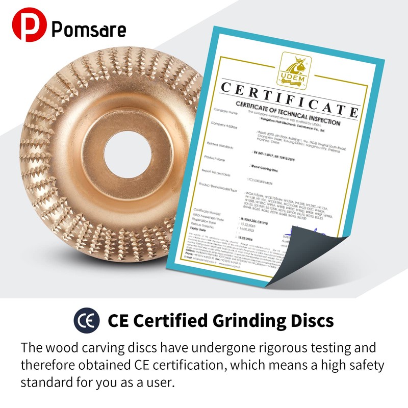 Pomsare 5PCS Angle Grinder Wood Carving Disc Set, Polishing Wheel