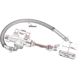 NETYANPI Motorcycle Rear Brake Master Cylinder Pump Compatible with 50cc 70cc 110cc 125cc 150cc 250cc ATC 250R TaoTao ATA150 Arctic Cat Suzuki Hawk 70cc 200cc Chinese ATV Quad Pit Dirt Bike