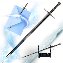 Sword from Witcher - Geralt of Riva Steel Sword Letter Opener with Stand 8.5" Miniature Sword Video Game Gift for Fans, Gamers & Collectors