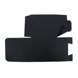 Rayher 67328576 Square Folding Box for Filling, Set of 3, Cardboard Gift Boxes, Black, 10 x 10 x 10 cm