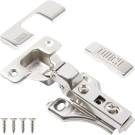 TOUCH FACE FRAME 3/8" Overlay Cabinet Door Hinge Concealed Euro Half Overlay H-Quality - Screw-on, 1 Pair (2 Pcs)