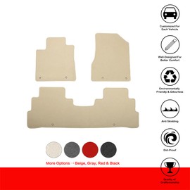 IKON MOTORSPORTS, Nylon Car Floor Mats Compatible with 2015-2024 Nissan Murano 4DR, OE Style Beige Driver Passenger Car Carpets, Front Rear 3PCS Full Set