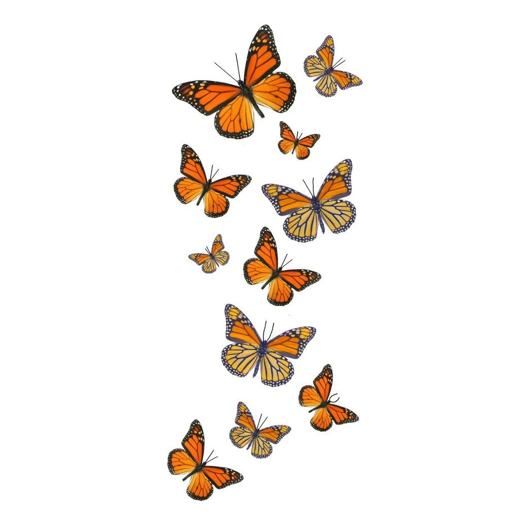 55 Monarch Butterfly Temporary Tattoos