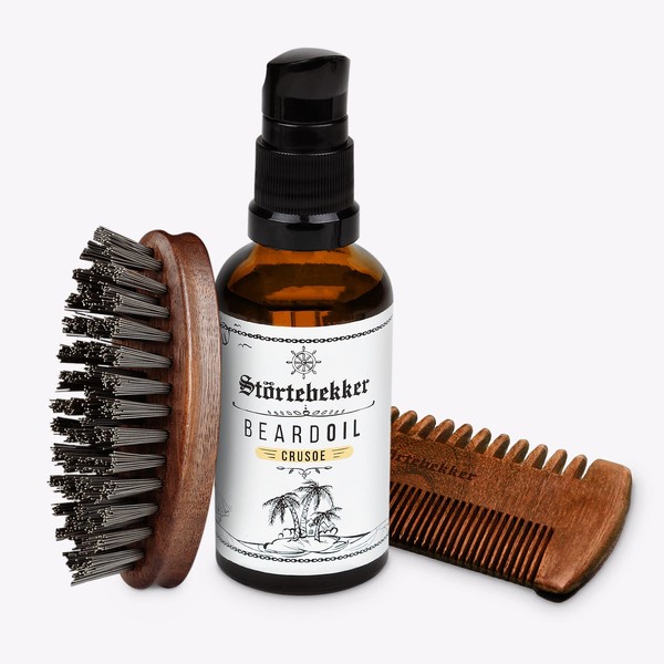 Störtebekker® Premium Beard Care Set for Men – Includes Beard Oil, Beard Comb and Beard Brush – Perfect for Daily Beard Care – High-Quality Gift Idea for Men – Made in Germany