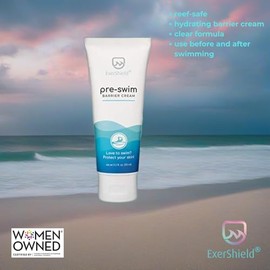 Exershield- Loción pre-natación: crema protectora para nadadores: protege la piel de los efectos de sequedad y picazón de las heces.