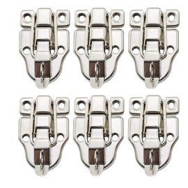 bnafes 6Pack Retro Silver Style Box Toggle Latch Antique Metal Duckbilled Hasp Latch Catch with Padlock Hole for Jewelry Box Cabinet Small Wooden Case Ordinary Box Crafts