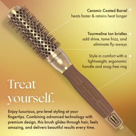 Olivia Garden NanoThermic Ceramic + Ion Round Thermal Hair Brush - Not Electrical - Professional Blowout Brush for Normal to Thick Hair - NT-34, NT-44, NT-54