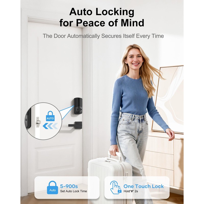 Smart Front Door Lock Set: Hornbill Keyless Entry Door Lock