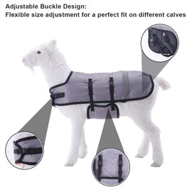 Calf Coat, Alpaca Goat Livestock Farm Jackets Medium Weight 200g Fill Jacket Rug Coat Gray L