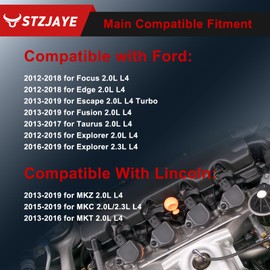 STZJAYE UF670 Ignition Coil Packs Set of 4 Compatible with Ford for Focus for Escape for Fusion for Edge for MKC for MKZ 2012 2013 2014 2015 2016 2017 2018 2019 2.0L L4 C1816 DG546