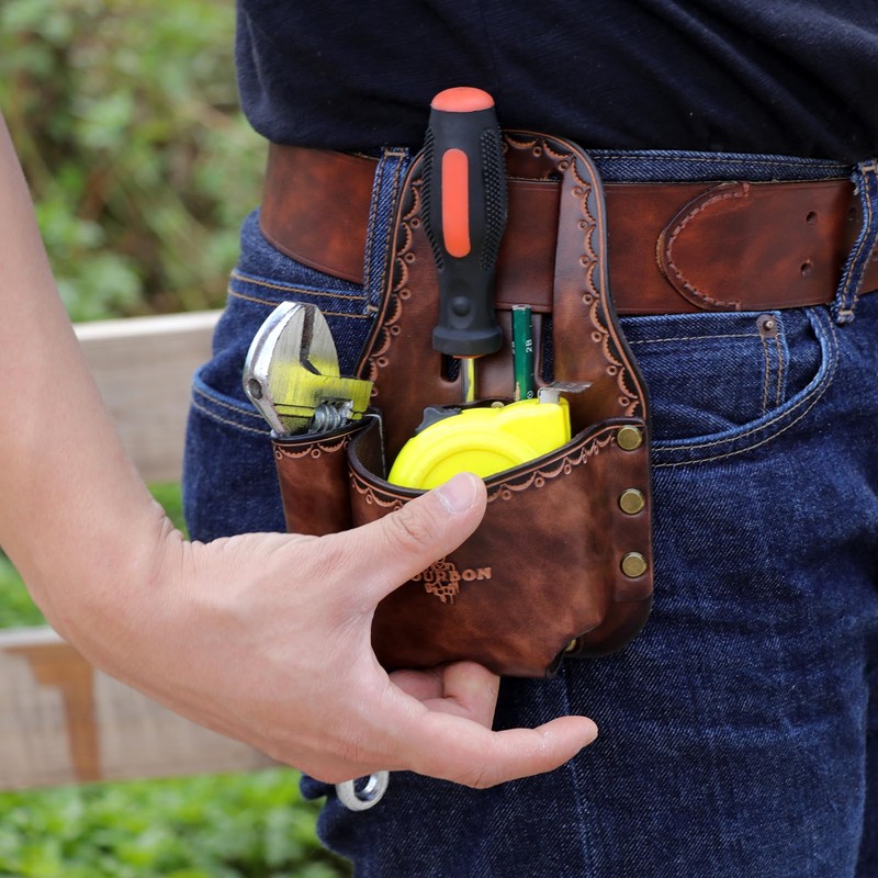 TOURBON Tape Measure Pouch for Thick Tapes, Belt Holder, Tool