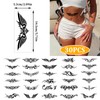 30 Blätter Schwarze Tribal Fake Tattoos, Realistisch Temporäre Tattoos Sexy