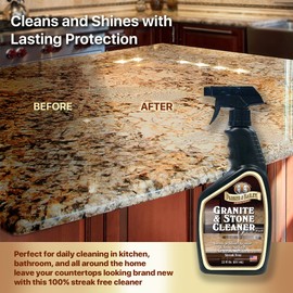 PARKER & BAILEY Granite & Stone Cleaner - Granite Countertop Cleaner Kitchen Island Cleaning Spray Marble Cleaner Tile Cleaner Slate Quartz Daily Granite Cleaner Bathroom Counter Cleaner -White, 24 Oz