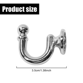 2PCS Silver U-Shaped Curtain Tieback Hooks - Decorative Curtain Holdbacks for Home Decor - Durable Metal Tiebacks for Easy Curtain Styling, Space-Saving Design