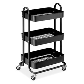 Whitmor 3-Tie Metal Cart, Black