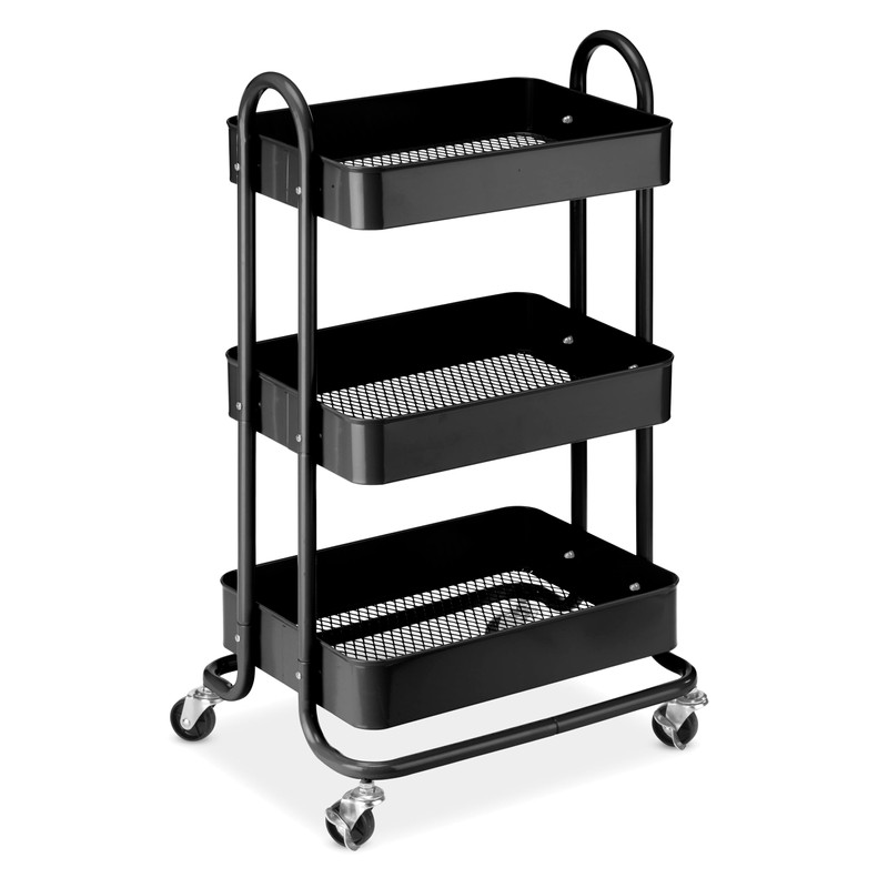 Whitmor 3-Tie Metal Cart, Black