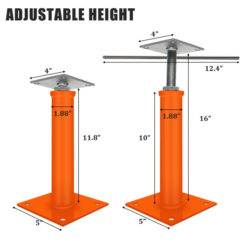 4 Pcs House Floor Jacks for Leveling,11-16" Height Range,9920 lbs