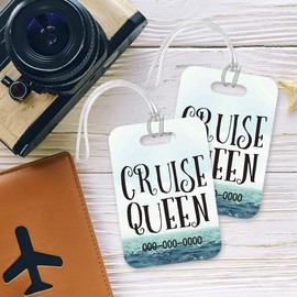 LT238 Cruise Queen Novelty Funny Unique Designer Gift Glossy Plastic Suitcase Luggage Tag